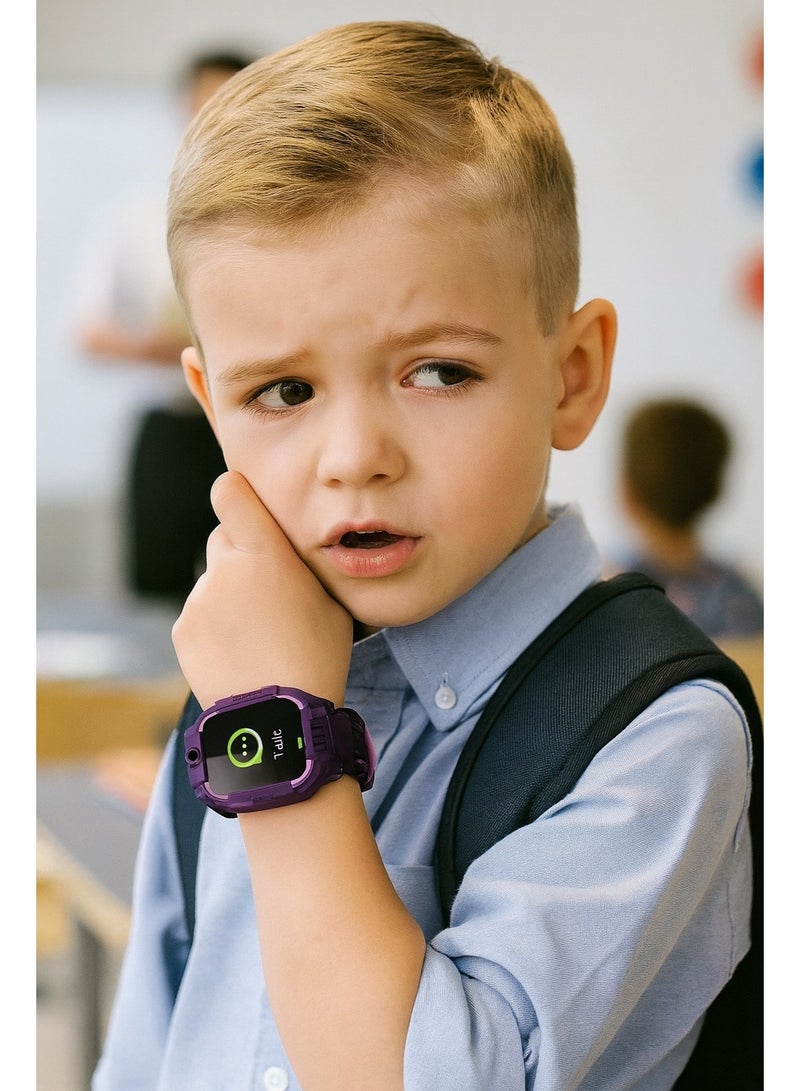 Z7A Kids Smartwatch with 1.44-inch HD touchscreen – Two-way calling – GPS tracking – SOS button – 400mAh battery – Purple color - Image 2