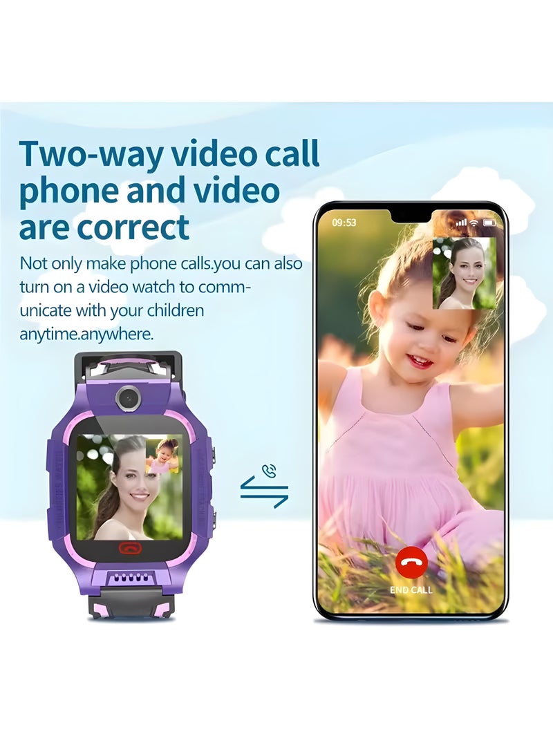 Z7A Kids Smartwatch with 1.44-inch HD touchscreen – Two-way calling – GPS tracking – SOS button – 400mAh battery – Purple color - Image 5
