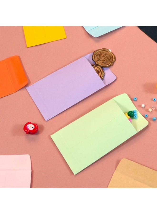 Happy D 100-piece multicolor seed envelopes, small coin envelopes, self-adhesive kraft paper envelopes, for cash, seeds, small parts, stamps, storage, office, gardening, or wedding gifts (2.25"×3.5") - Image 2