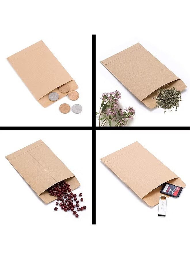 Happy D 100-piece multicolor seed envelopes, small coin envelopes, self-adhesive kraft paper envelopes, for cash, seeds, small parts, stamps, storage, office, gardening, or wedding gifts (2.25"×3.5") - Image 4