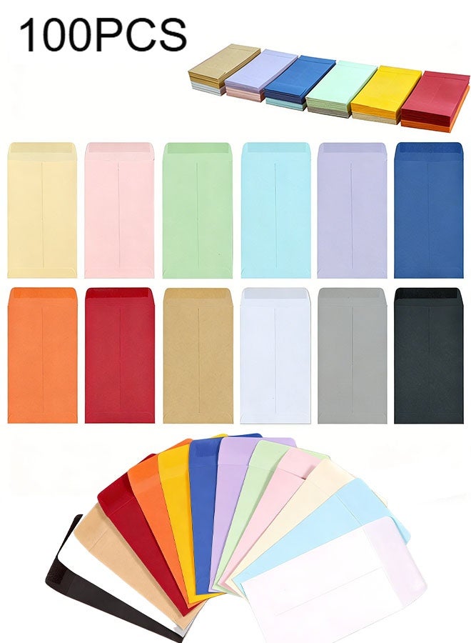 Happy D 100-piece multicolor seed envelopes, small coin envelopes, self-adhesive kraft paper envelopes, for cash, seeds, small parts, stamps, storage, office, gardening, or wedding gifts (2.25"×3.5") - Image 1