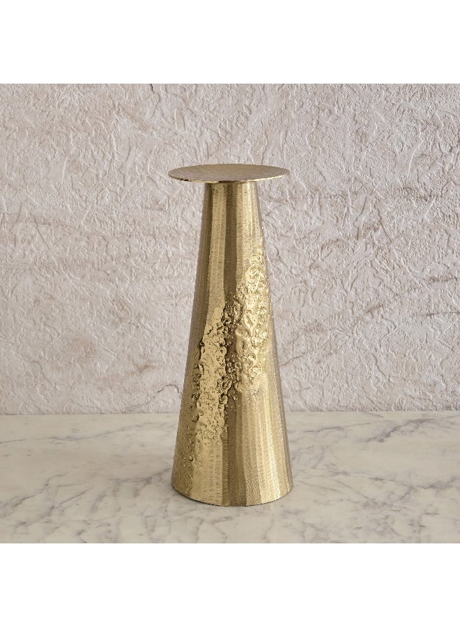 Home Box Melrose Litt Aluminium Textured Pillar Candleholder - 12x12x34 cm - Image 2