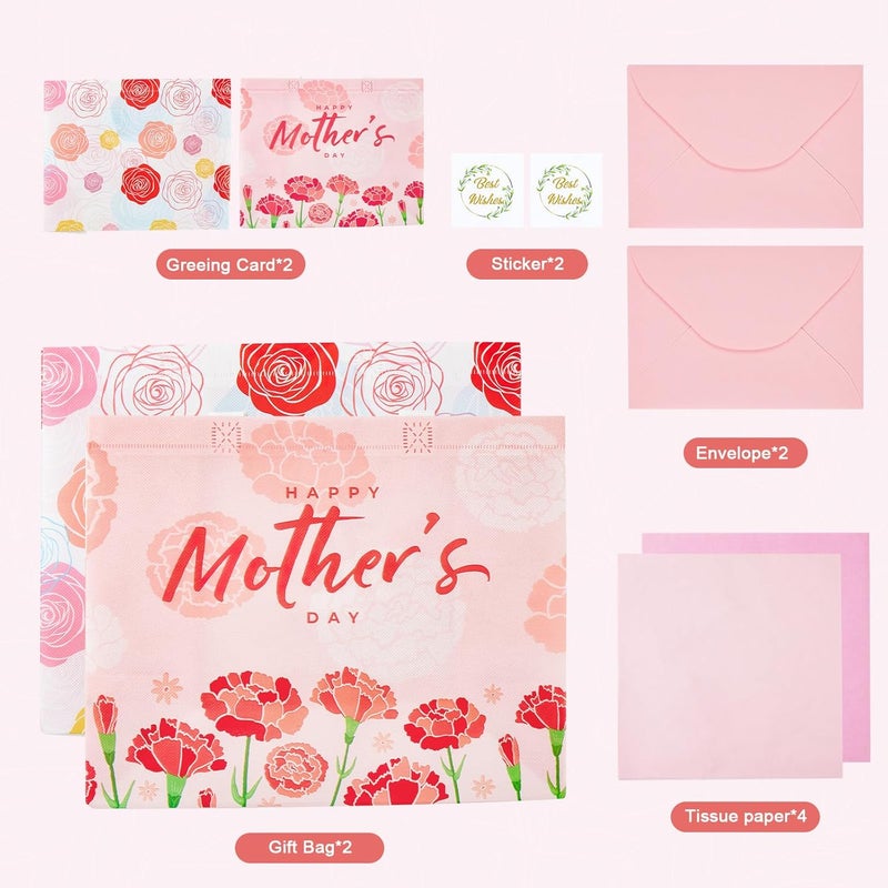 YANGTE 2 Pack 13" Large Mother's Day Gift Bags with Tissue Paper - Image 3
