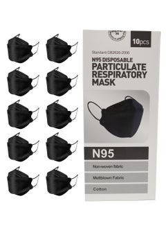 Generic Pack Of 10 N95 Disposable Particulate Respiratory Face Mask for Adults Black  - Image 1