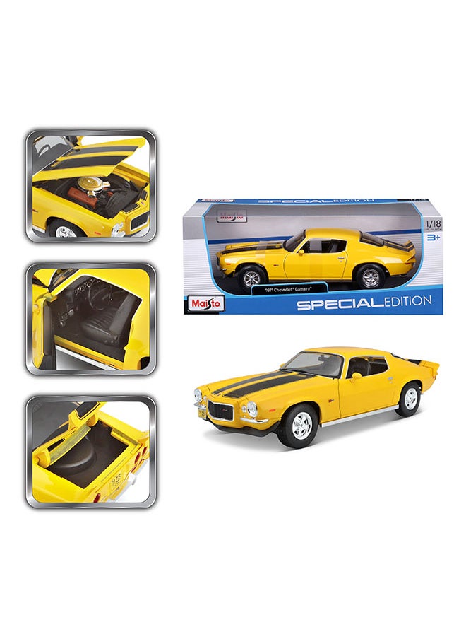 Maisto 1:18 1971 Chevrolet Camaro Yellow Officially Licensed Scaled Replicas of Collectible Diecast Metal Models with Exquisite Interior & Exterior Detailing for All Ages  - Image 1