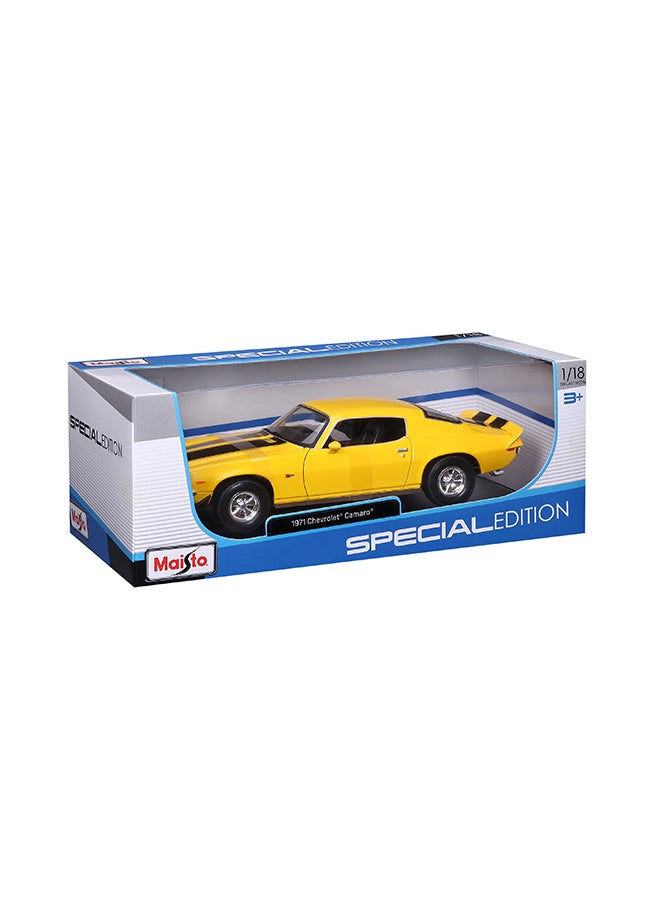 Maisto 1:18 1971 Chevrolet Camaro Yellow Officially Licensed Scaled Replicas of Collectible Diecast Metal Models with Exquisite Interior & Exterior Detailing for All Ages  - Image 2