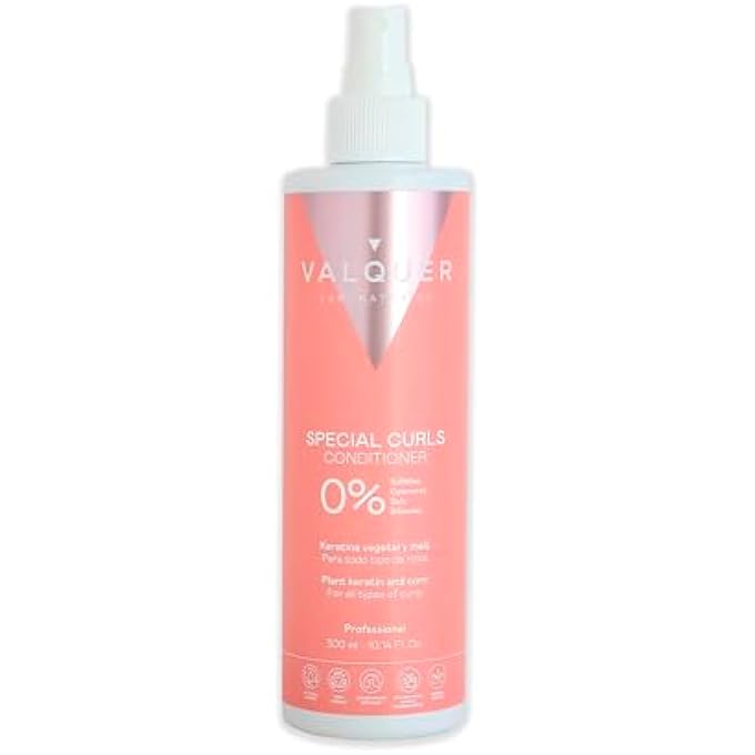 Valquer Laboratorios VALQUER PROFESIONAL SPECIAL CURLY CONDITIONER FOR CURLY HAIR, SULFATE FREE, SALT FREE -CURLY GIRL METHOD UP TO 96% NATURAL ORIGIN (300ML) - Image 1