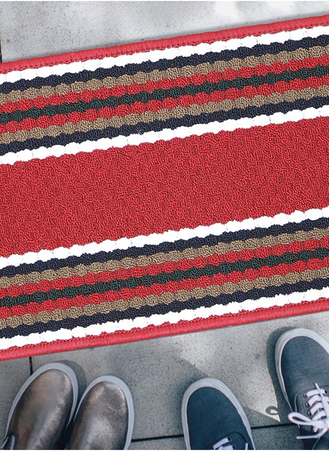 Status Contract Anti Slip Front Monsoon Doormat| Living Room Rug |Polypropylene Floor Mat for Home|Essential Small Rug for Office, Bedroom & Kitchen|- Pack of 2 (Red), 38 X 58 Cm  - Image 2