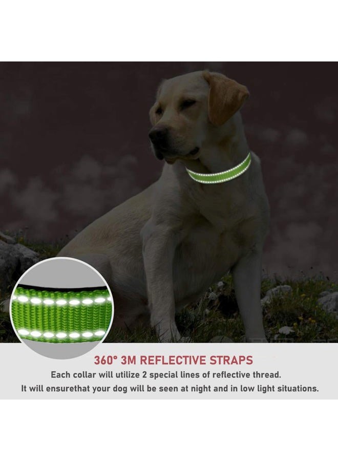 BOOMIBOO Reflective Dog Collar with Buckle Adjustable Safety Nylon Collars for Small Medium Large Dogs, Grass Green XXS - Image 4