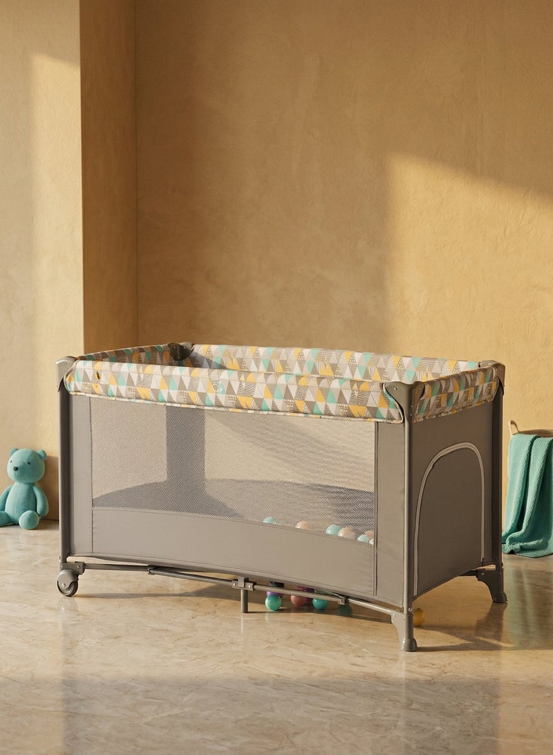 ZERIFAM Baby Crib, 3-in-1 Foldable Baby Playpen with Wheels, Portable Convertible Baby Crib for Ages 0–3, Safe Baby Activity Center for Indoor & Outdoor Use with Brake Wheels & Breathable Mesh,Portable Playard for Home & Camping – Gray - Image 2