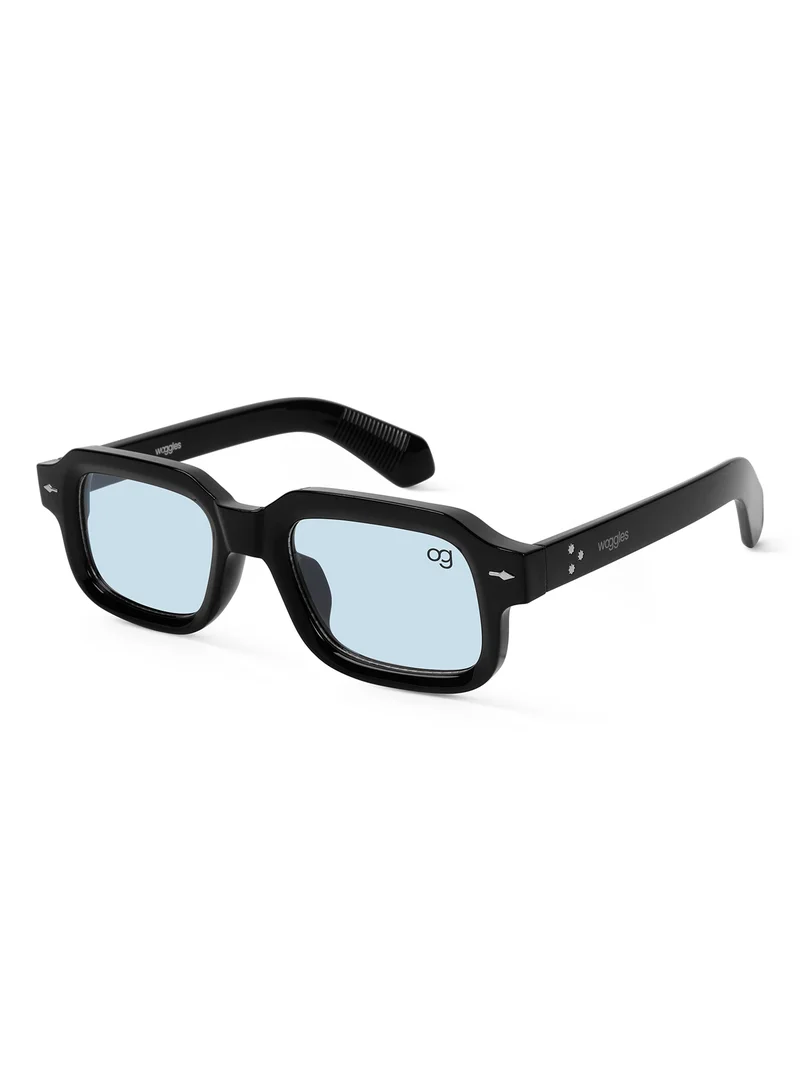 ووجلز نظارات شمسية مربعة سوداء بتصميم فاخر للحماية من الأشعة فوق البنفسجية للرجال والنساء