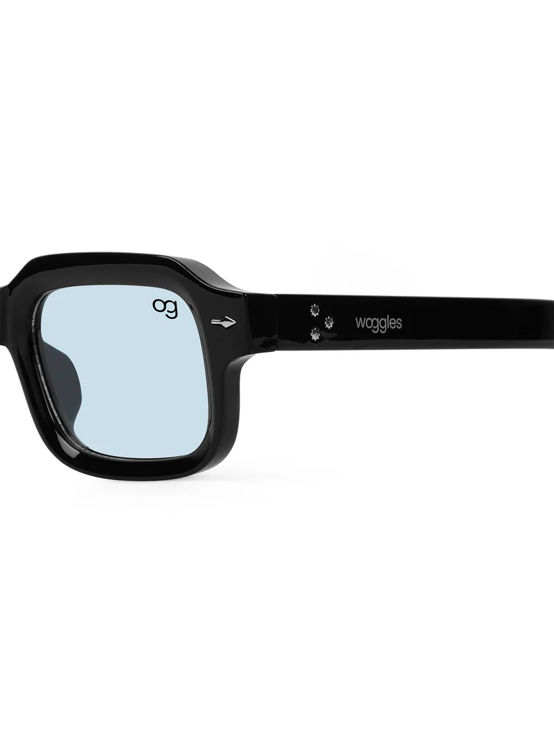 ووجلز نظارات شمسية مربعة سوداء بتصميم فاخر للحماية من الأشعة فوق البنفسجية للرجال والنساء