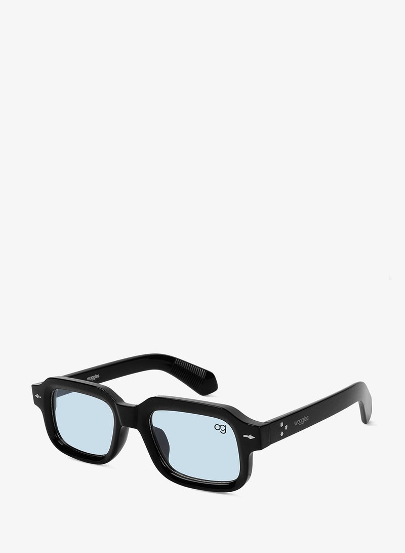 Woggles Designer Black Square Sunglasses| Men & Women| 100% Uv Protection - Image 1