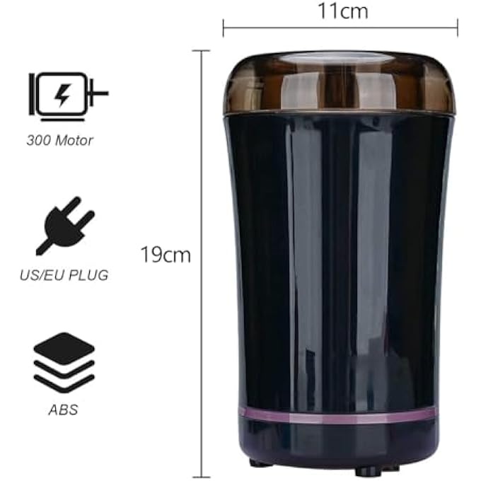 كيلا مطحنة قهوة كهربائية ميني 50 جرام بسعة كبيرة بسعة 150 واط بنكهة توابل الأعشاب مع شفلتين من الفولاذ المقاوم للصدأ لحبوب القهوة، المكسرات، البذور، الفول السوداني، الحبوب، الأسود - Image 5