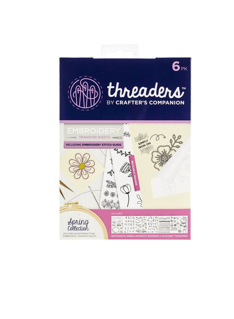 Crafter's Companion Embroidery Transfer Sheets Threaders Spring - Image 3