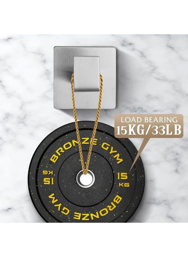 2pcs Matt Black Heavy Duty Stainless Steel Square Towel Hooks Wall Mounted Bathroom Kitchen Organizer - Image 5