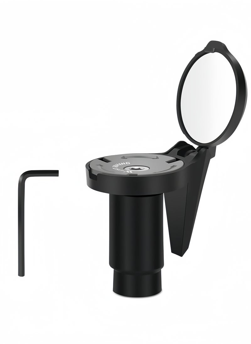 WEST BIKING Bicycle Rearview Mirror Adjustable Bicycle Handlebar Mirror Bicycle Mirrors For Handlebars Cycling Accessory Bicycle Handlebar Plug Rearview Mirror Bike Rearview Mirror Cycling Accessory, Black  - Image 1