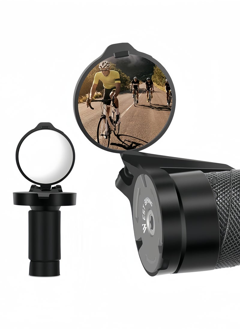 WEST BIKING Bicycle Rearview Mirror Adjustable Bicycle Handlebar Mirror Bicycle Mirrors For Handlebars Cycling Accessory Bicycle Handlebar Plug Rearview Mirror Bike Rearview Mirror Cycling Accessory, Black  - Image 4