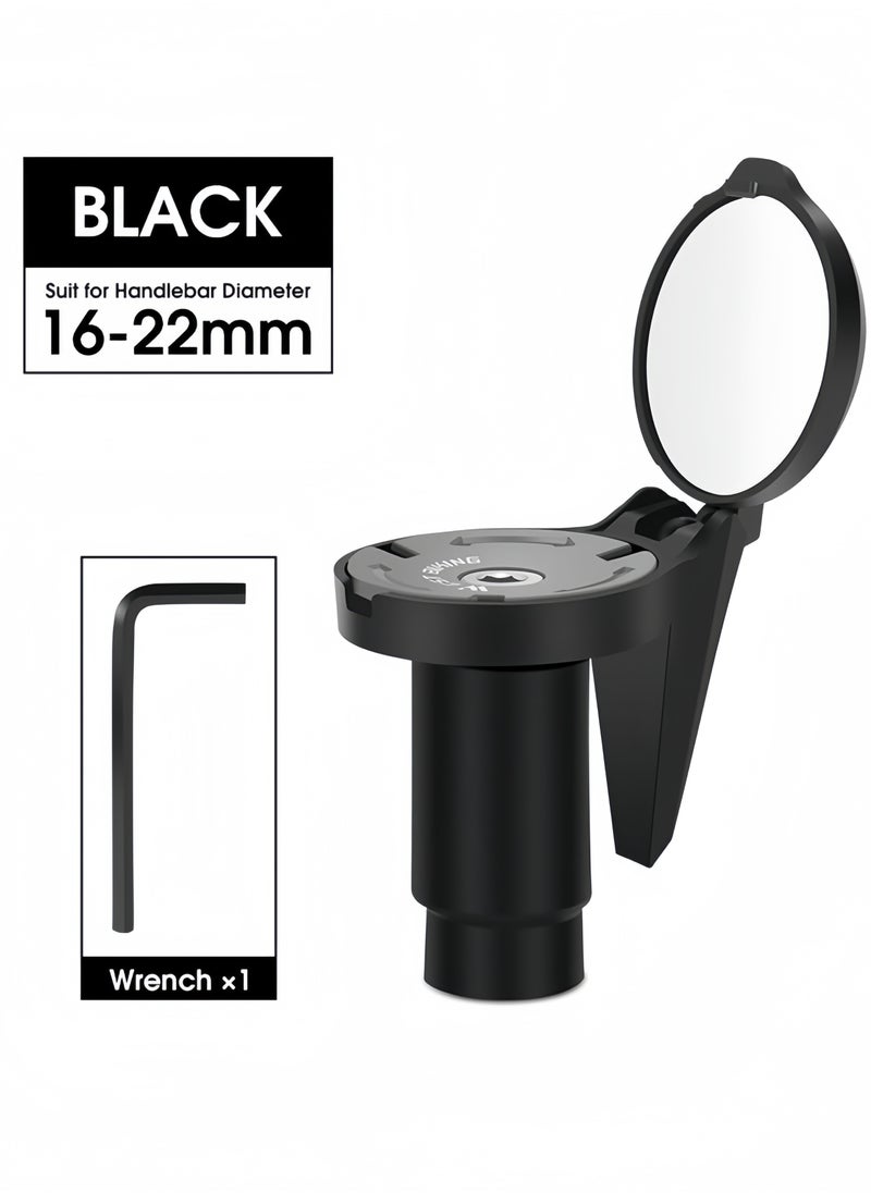 WEST BIKING Bicycle Rearview Mirror Adjustable Bicycle Handlebar Mirror Bicycle Mirrors For Handlebars Cycling Accessory Bicycle Handlebar Plug Rearview Mirror Bike Rearview Mirror Cycling Accessory, Black  - Image 3