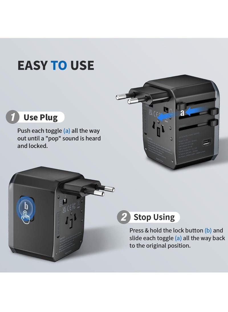 general Universal Travel Charger Conversion Adapter, International Power Plug Adapter,Black - Image 4