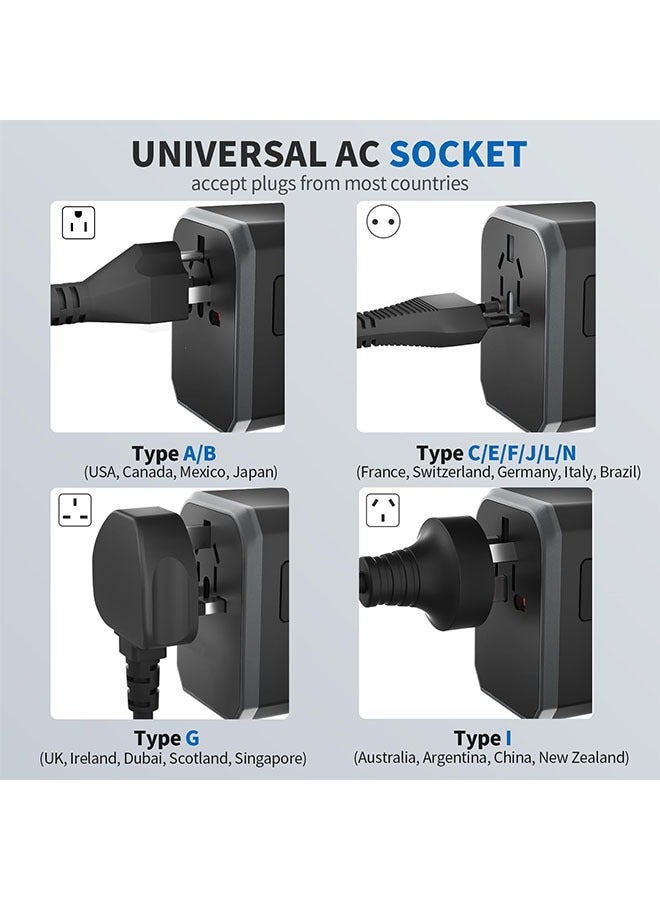 general Universal Travel Charger Conversion Adapter, International Power Plug Adapter,Black - Image 3