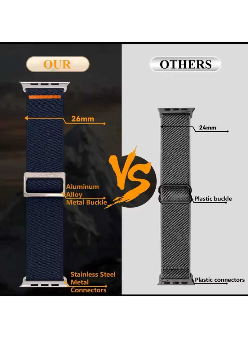 CMP Elastic Nylon Solo Loop Band for Apple Watch 42/44/45/49mm, Compatible with All Series (Series 9/8/7/6/5/4/SE/3/2/1), Wide Replacement Strap for Men and Women t Strap for Men and Women  Apple Watch band, elastic nylon strap, solo loop band, sports watch strap, Apple Watch replacement strap, men's Apple Watch band, women's Apple Watch band, Apple Watch accessories - Image 3