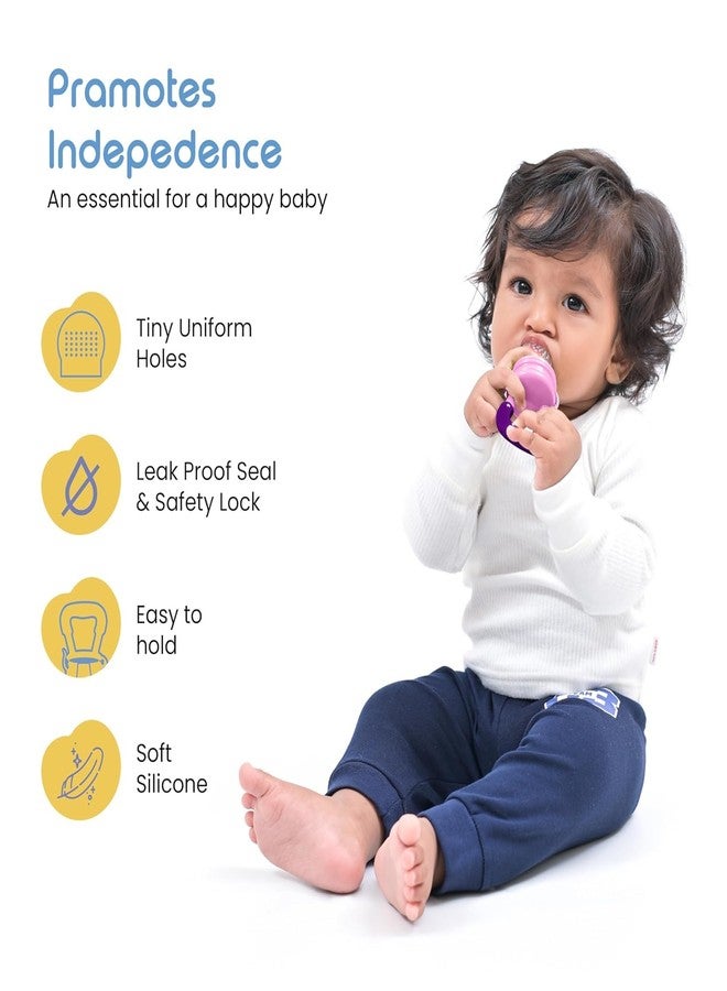 Joy Buzz Babies Fruit Feeder Pacifier (1 Pcs) with 1 PCS Silicone Baby Food Dispensing Spoon 90ML and 1 pcs Fruit Teether 1pcs Finger Brush 1 pcs Baby bib 1 Pcs Bottle Cleaning Brush Gifting Combo (5 Pcs Combo Multicolor) - Image 5