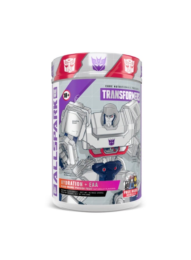 AMINOS & HYDRATION TRANSFORMERS ALLSPARK (EAA + Hydration) Essential Amino Acids, Electrolytes, Recovery & Performance Support -  Blood Orange Passionfruit (Megatron)