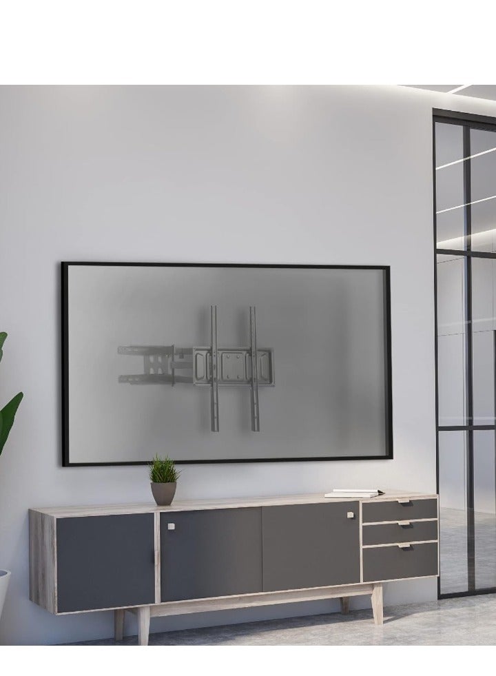 ELTRAZONE Wall Mount TV Swivelling Tilting / 32-75 Inch TV Mount / TV Wall Mount Flat with Double Swivel Arm / Low Wall Distance - Includes Mounting Material - Image 5