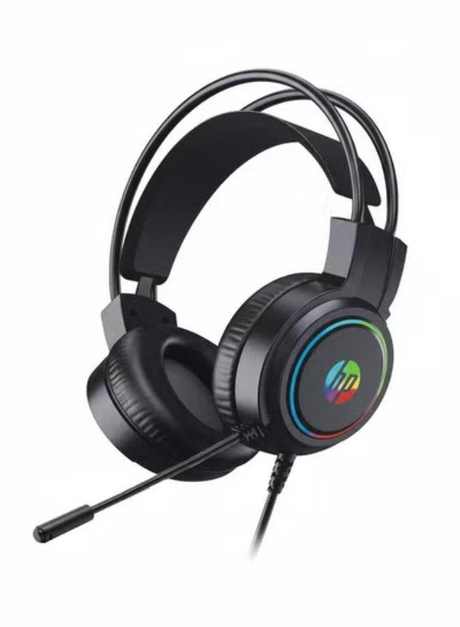 HP H100 Gaming Headset with Microphone, Volume Control, 50mm Stereo Sound Drivers, Adjustable Headband, Cool RGB Lighting, Lightweight & Comfortable Design for PC, Laptop, PS4, PS5, Xbox, Mobile - Image 1