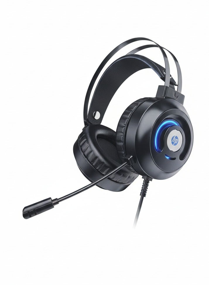 HP H100 Gaming Headset with Microphone, Volume Control, 50mm Stereo Sound Drivers, Adjustable Headband, Cool RGB Lighting, Lightweight & Comfortable Design for PC, Laptop, PS4, PS5, Xbox, Mobile - Image 1