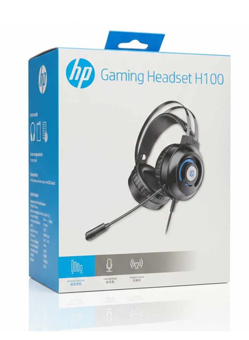 HP H100 Gaming Headset with Microphone, Volume Control, 50mm Stereo Sound Drivers, Adjustable Headband, Cool RGB Lighting, Lightweight & Comfortable Design for PC, Laptop, PS4, PS5, Xbox, Mobile - Image 2