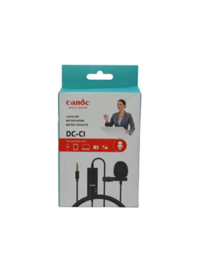 كاند سي ميكروفون لافالير بمشبك Candc DC-CI لتسجيل الصوت - أسود - Image 5
