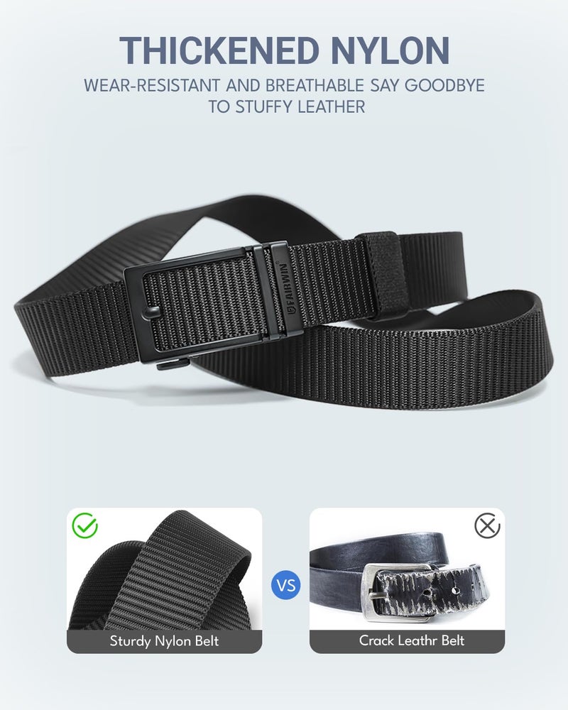 FAIRWIN Men's Ratchet Belt - Tactical Nylon Web Work Belt with Automatic Buckle, Adjustable for Jeans, Pants, Golf, and Everyday Use - Image 3