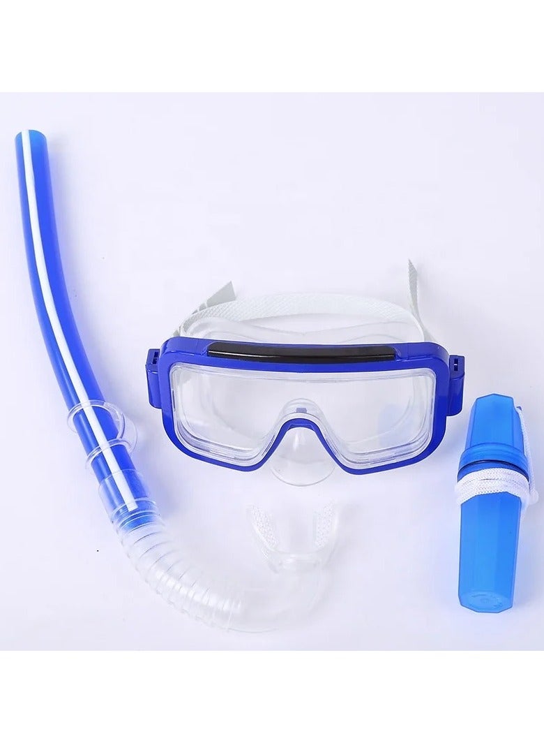 VIO Kids Swimming Underwater Professional Scuba Diving Mask Anti Fog Goggles Snorkeling Tube Sets Snorkeling Equipment for Kids Blue - Image 1