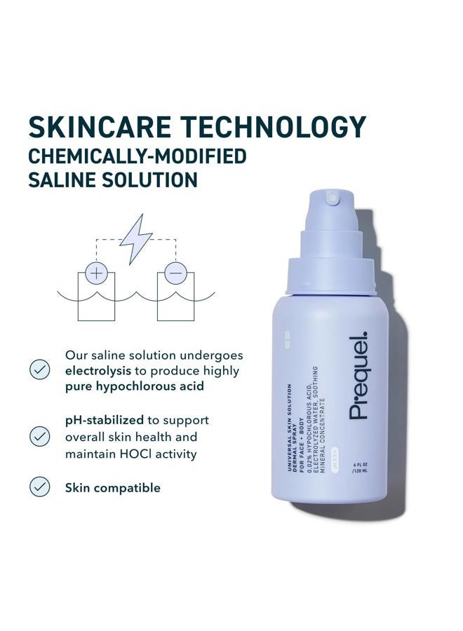 Prequel Skin Universal Skin Solution Hypochlorous Acid Spray for Face and Body. Fine Mist HOCL Facial Cleanser and Dermal Spray with Minerals & Electrolyzed Water - pH-Stabilized Care. 4oz - Image 4