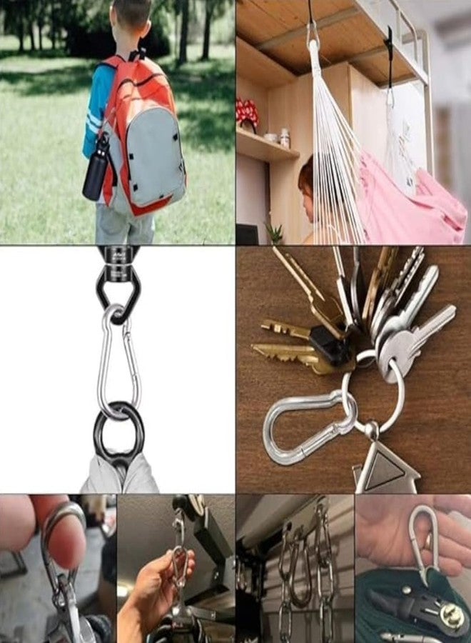 TEELLON Heavy Duty 2.7-Inch (7mm) Pack-4 Spring Snap Hook/Eyelet Carabineer Clips for Quick Links Chain Accessories Tool Best for Backpack, Keychain Clips, Key Ring,Camping, Dog Leash DIY Projects - Image 5