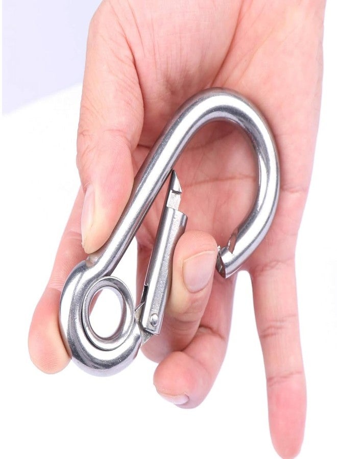 TEELLON Heavy Duty 2.7-Inch (7mm) Pack-4 Spring Snap Hook/Eyelet Carabineer Clips for Quick Links Chain Accessories Tool Best for Backpack, Keychain Clips, Key Ring,Camping, Dog Leash DIY Projects - Image 2