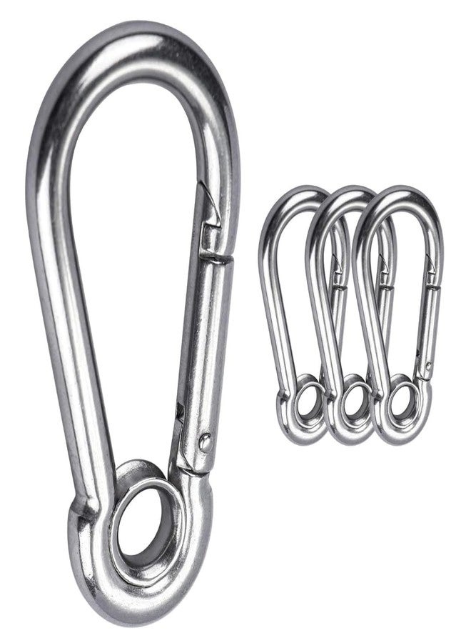 TEELLON Heavy Duty 2.7-Inch (7mm) Pack-4 Spring Snap Hook/Eyelet Carabineer Clips for Quick Links Chain Accessories Tool Best for Backpack, Keychain Clips, Key Ring,Camping, Dog Leash DIY Projects - Image 1