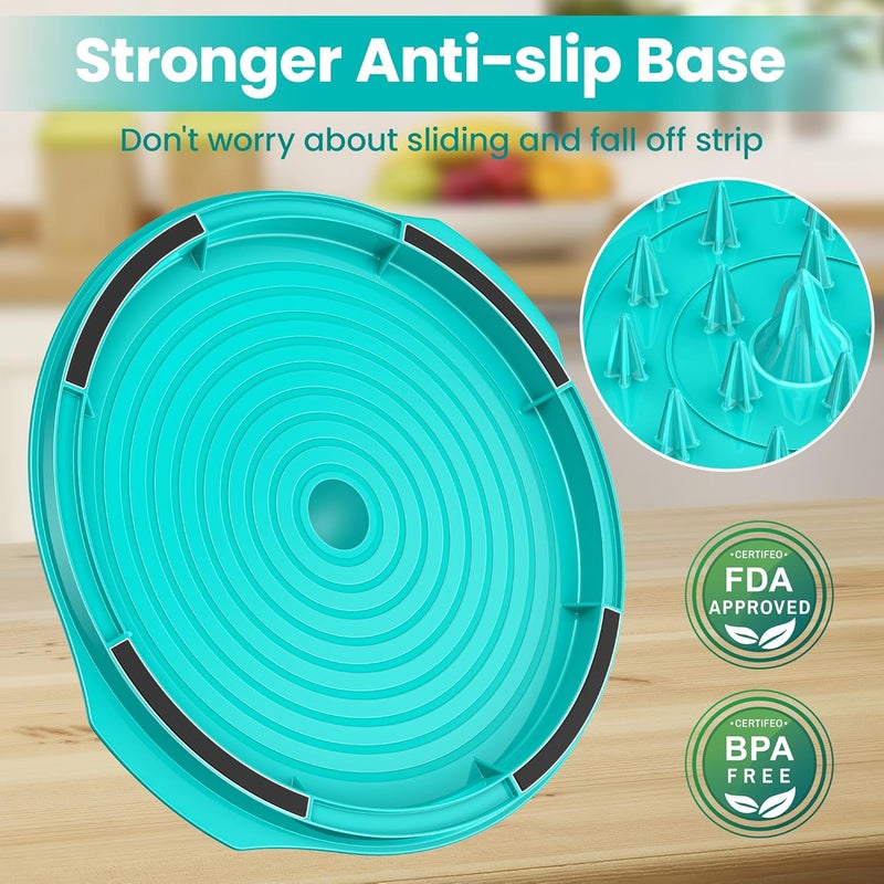 Beiyunee Chicken Shredder Tool Twist Large - 10'' Pro Meat Shredders for Chicken Breast,Visible Kitchen Gadgets Grinder Machine with Brush,Strong Anti-Slip Strip,Ergonomic Handle,BPA Free (Tiff-blue) - Image 4