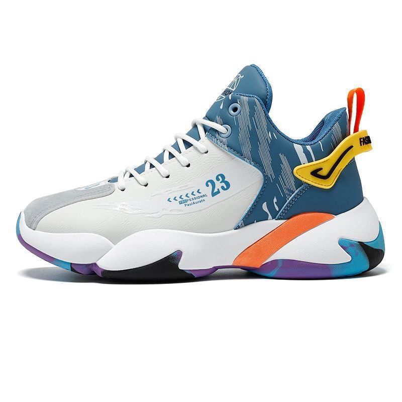 Men's Basketball Shoes Spring New Fly Woven Breathable Running Shoes High-Top Shoes Men's Basketball Sports Shoes Men's - Image 1