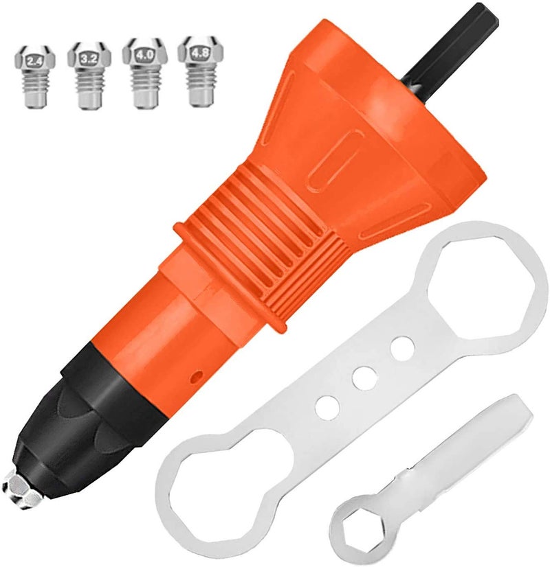 uptodateproducts 24mm48mm Cordless Riveting Drill Adapter Electric Pull Rivet Conversion Adapter for Electric Rivet Nut Guns Tools - Image 1