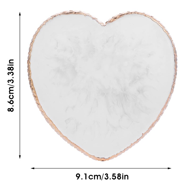 Sibba Resin Nail Art Palette Nail Mixing Palette Polish Color Mixing Plate Golden Edge Nail Holder Display Board Heart Shape Cosmetic Mixing Tools - Image 2