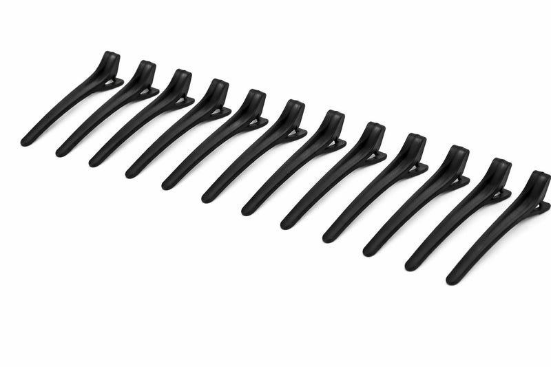 Stylazo 12pcs/set Black Duck Mouth Salon Hairdressing Clip Flat Metal Hair Styling Section Clip Accessories Hair Cutting Clips Tool. - Image 1