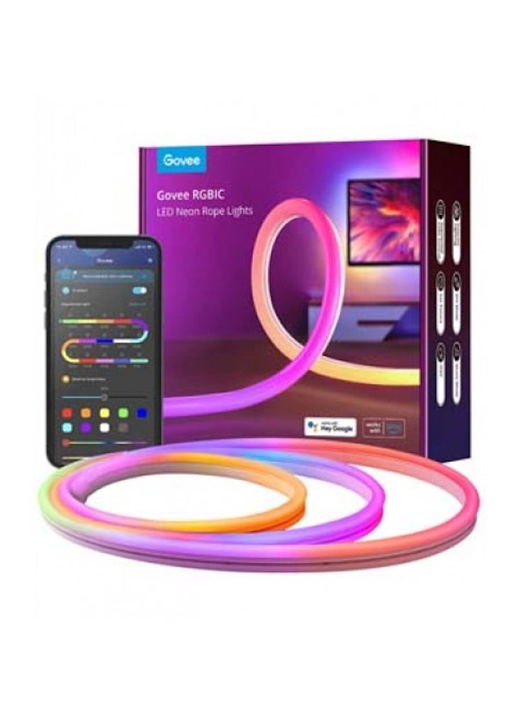 Govee Govee Neon Rope Light, RGBIC Rope Lights with Music Sync, DIY Design and Lighting, Works with Alexa, Google Assistant, 10ft LED Strip Lights for Bedroom, Living Room, Gaming Decor  - Image 1