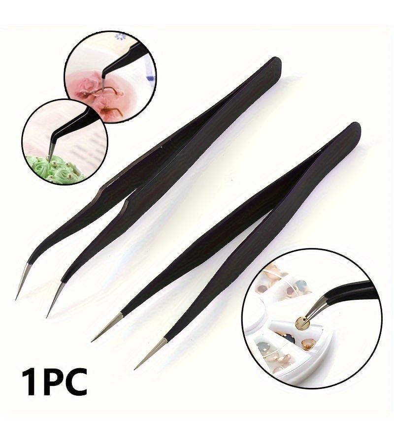 Stainless Steel Pointed Sugar Bead Tweezers Fondant Flower Clip Baking Tool - Image 2