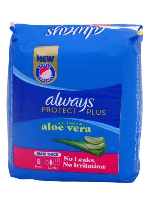 Always protect plus with aloe vera maxi thick long 8 pads