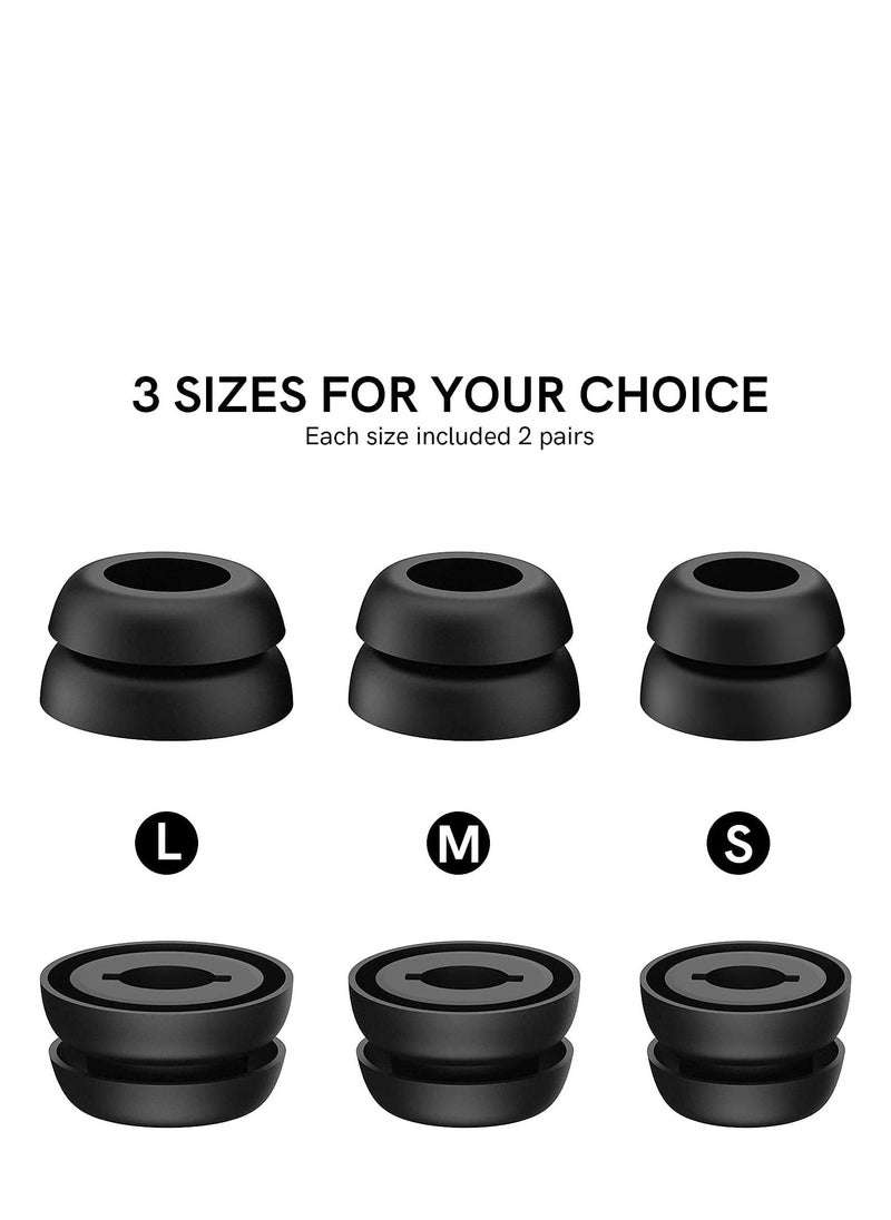 SYOSI Ear Tips for Galaxy Buds Pro 6 Pairs Double Silicone Eartips Earbuds Earplug Replacement Accessories Compatible with for Samsung Galaxy Bus Pro 2021 S M L Size 6 Pairs Black  - Image 3