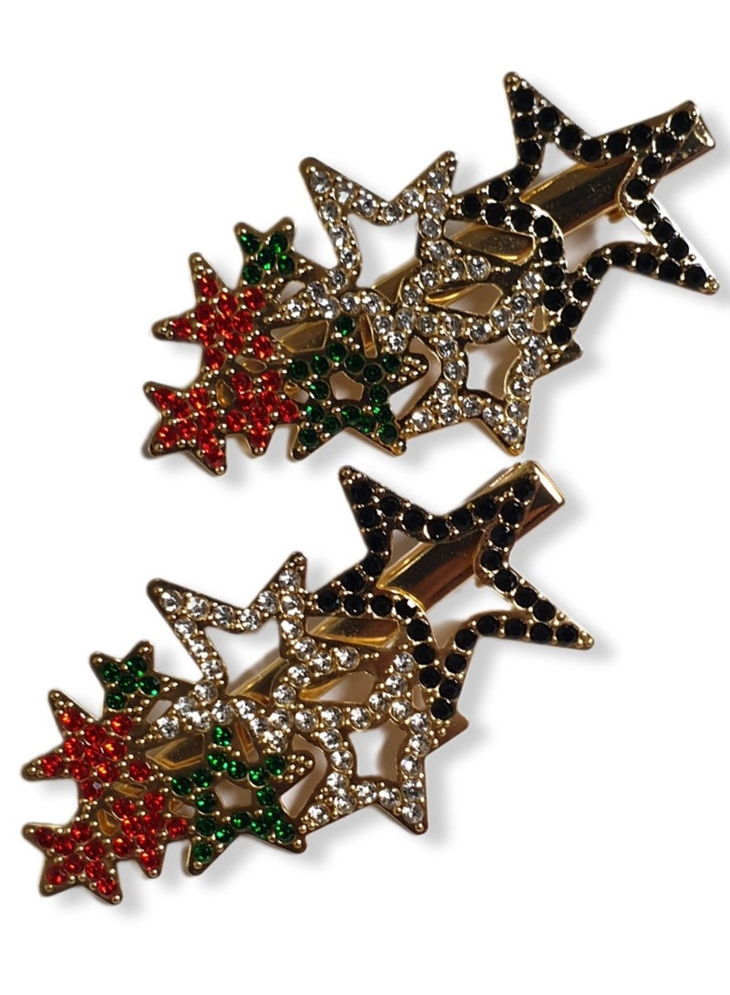 Al Zaabiah UAE Flag Star Hair Clip – Patriotic Star-Shaped Hair Accessory - Image 1