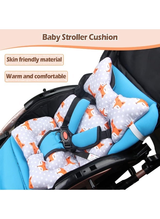 jaexest Car Seat Insert, Baby Stroller Liner Head And Body Support Pillow, Pad Carseat Neck Cushion For Toddler, Fox - Image 4